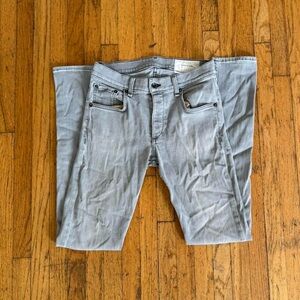 rag & bone Grey 32x32 Fit 0 Super Skinny Denim Distressed